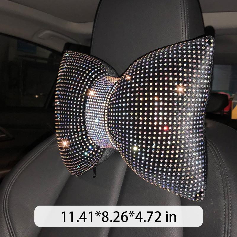 

Универсальный роскошный блестящий горный хрусталь с бриллиантами и бантом, автомобильный подголовник, подушки для шеи, спинка сиденья, подушка для поддержки талии, авто интерьер Neck pillow -AB