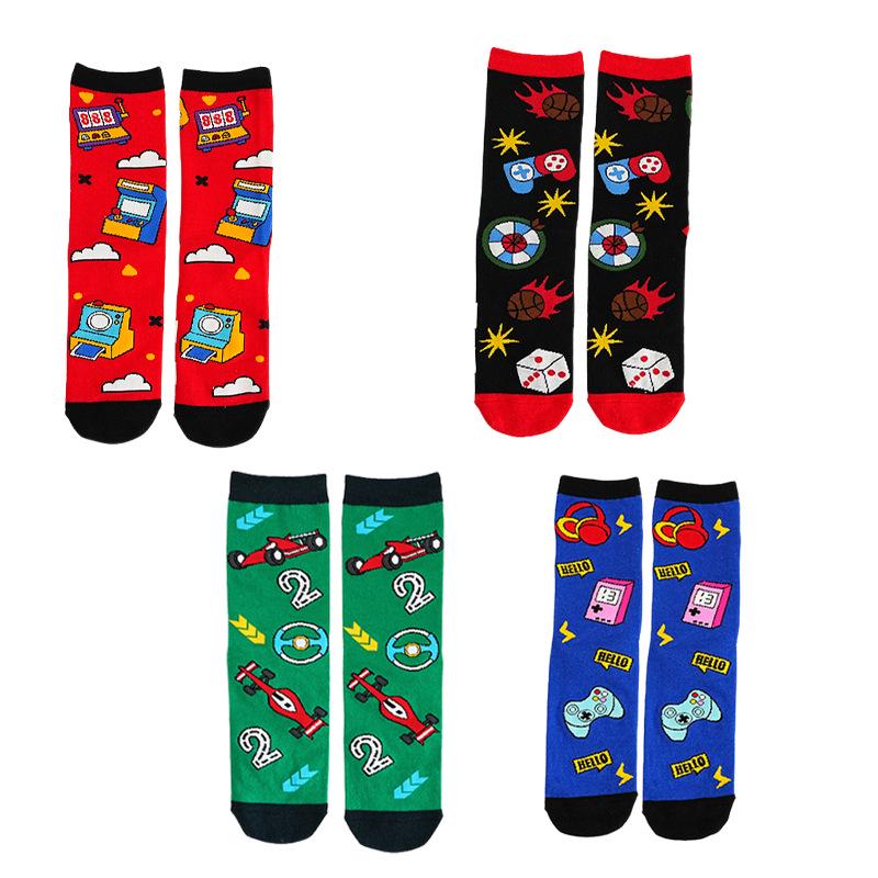 Original Mid-Calf Cotton Letter Socks: Non-Slip, Customizable Floor Socks.