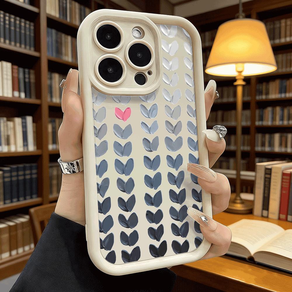 Gradient Hearts Phone Case for iPhone 17 16 15 14 13 12 11 Pro Max Plus Anti Scratch, Gel Flexible Protective