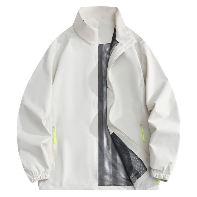 Men's Fleece-Lined Windbreaker: Custom Logo, Warm Work Jacket for Autumn/Winter