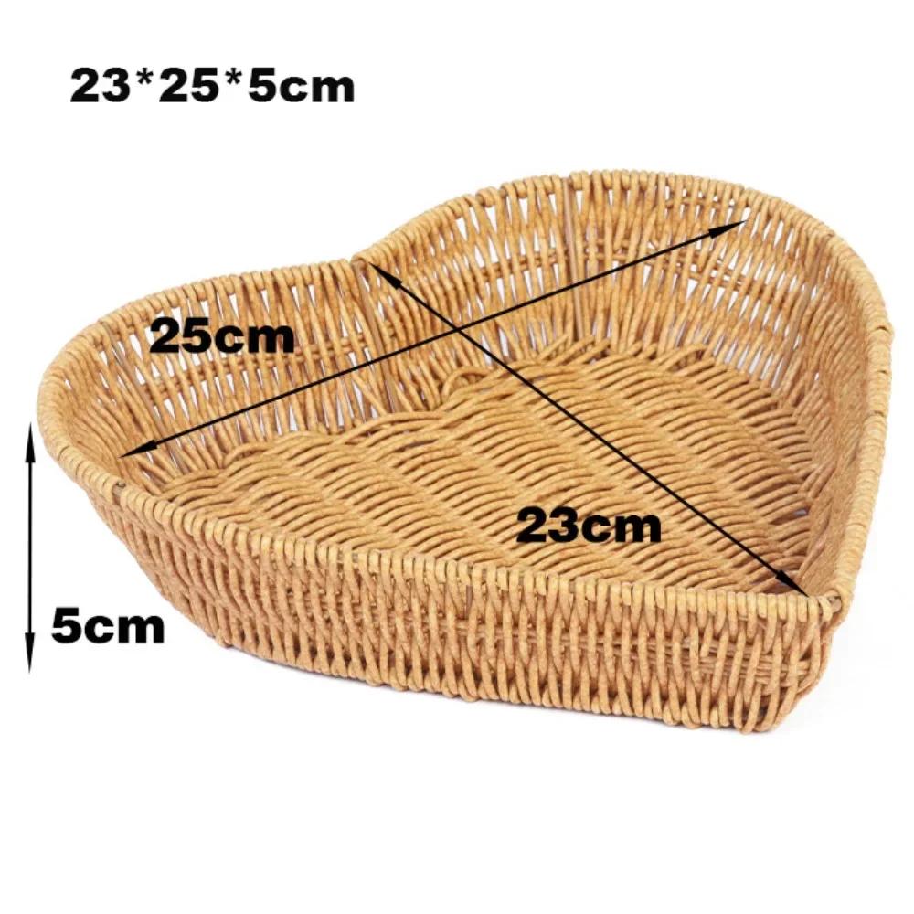 Multistyles Imitation Rattan Fruit Plate Retro Woven Multipurpose Storage Rattan Woven Tea Tray Picnic Snacks Sundry Baskets