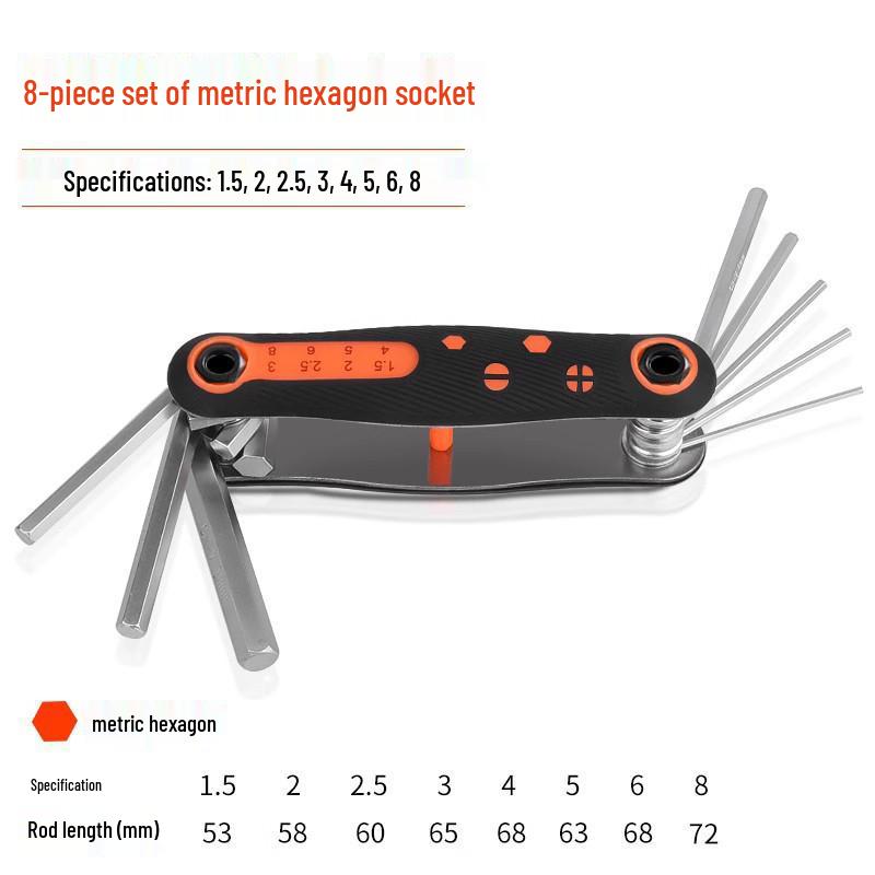 Foldable Metric & Imperial Hex Key and Torx Screwdriver Set