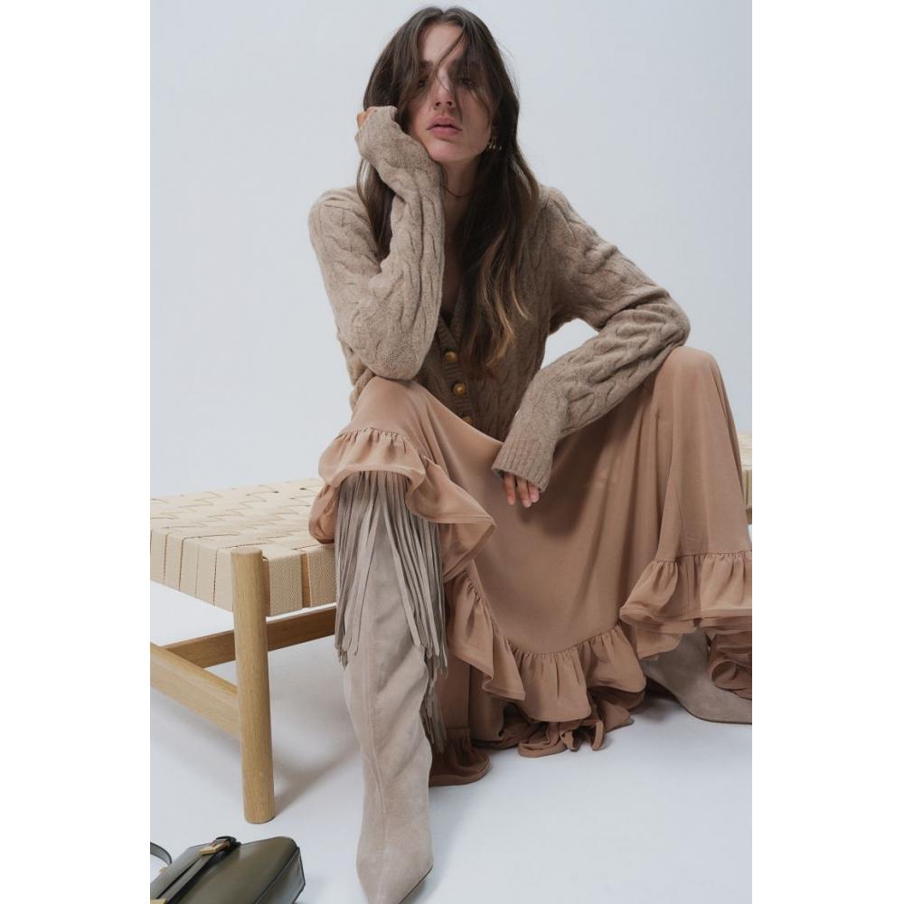 

Кардиган HM с косами, бежевый меланж