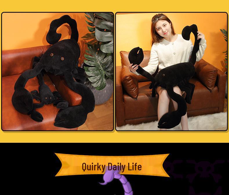 Black Scorpion Prank Plush Toy - Insect Figure Pillow, Holiday Gift