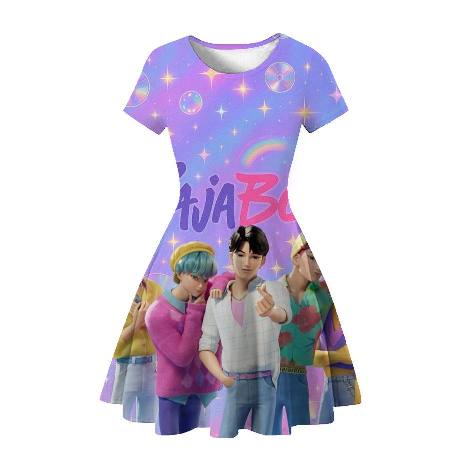 

3D-друкована вечірня сукня Мисливиці на демонів K-POP для дівчат Kid s Size 100cm