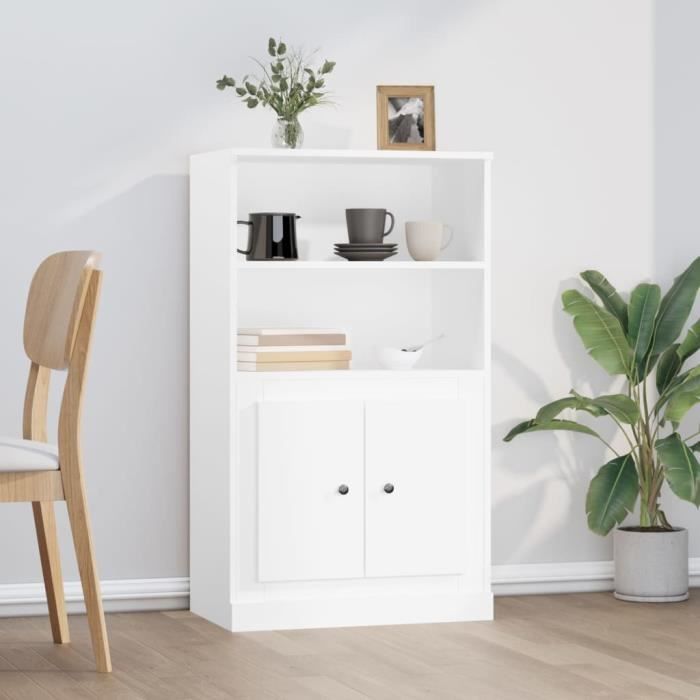 VidaXL Buffet haut blanc 60x35,5x103,5 cm bois d'ingénierie 816312