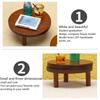 1:12 Dollhouse Miniature Round Table Tea Coffee Table End Table With Mat Furniture Model Decor Toy Doll House Accessories