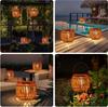 Bohemian Solar Outdoor Lanterns, Waterproof, Wicker Hanging Outdoor Lights, Rattan Lights, Woven Lamp for Garden, Patio, Porch, Trees, Lawn