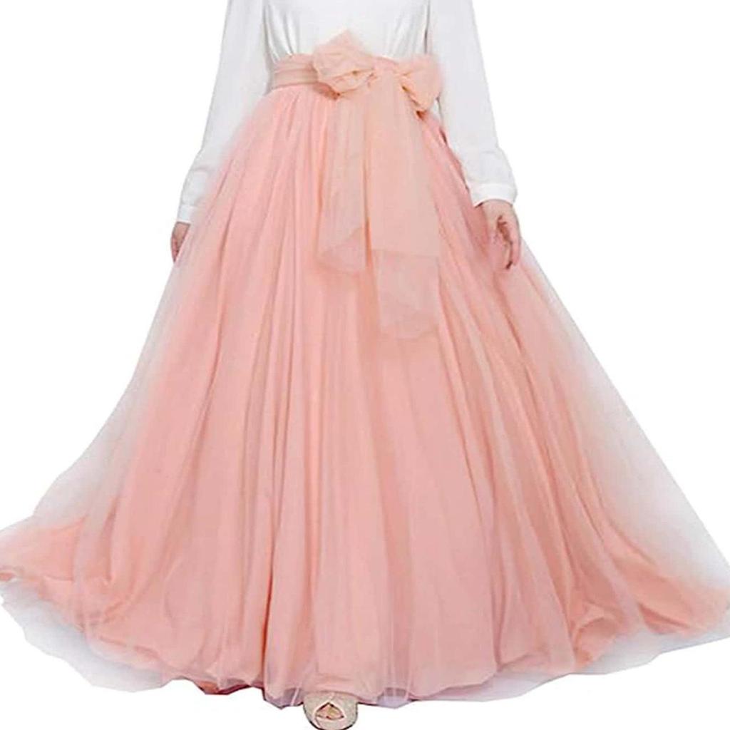 Elegant Cross-Border Women's Layered Tulle Skirt with Bow Belt for Weddings and Parties
