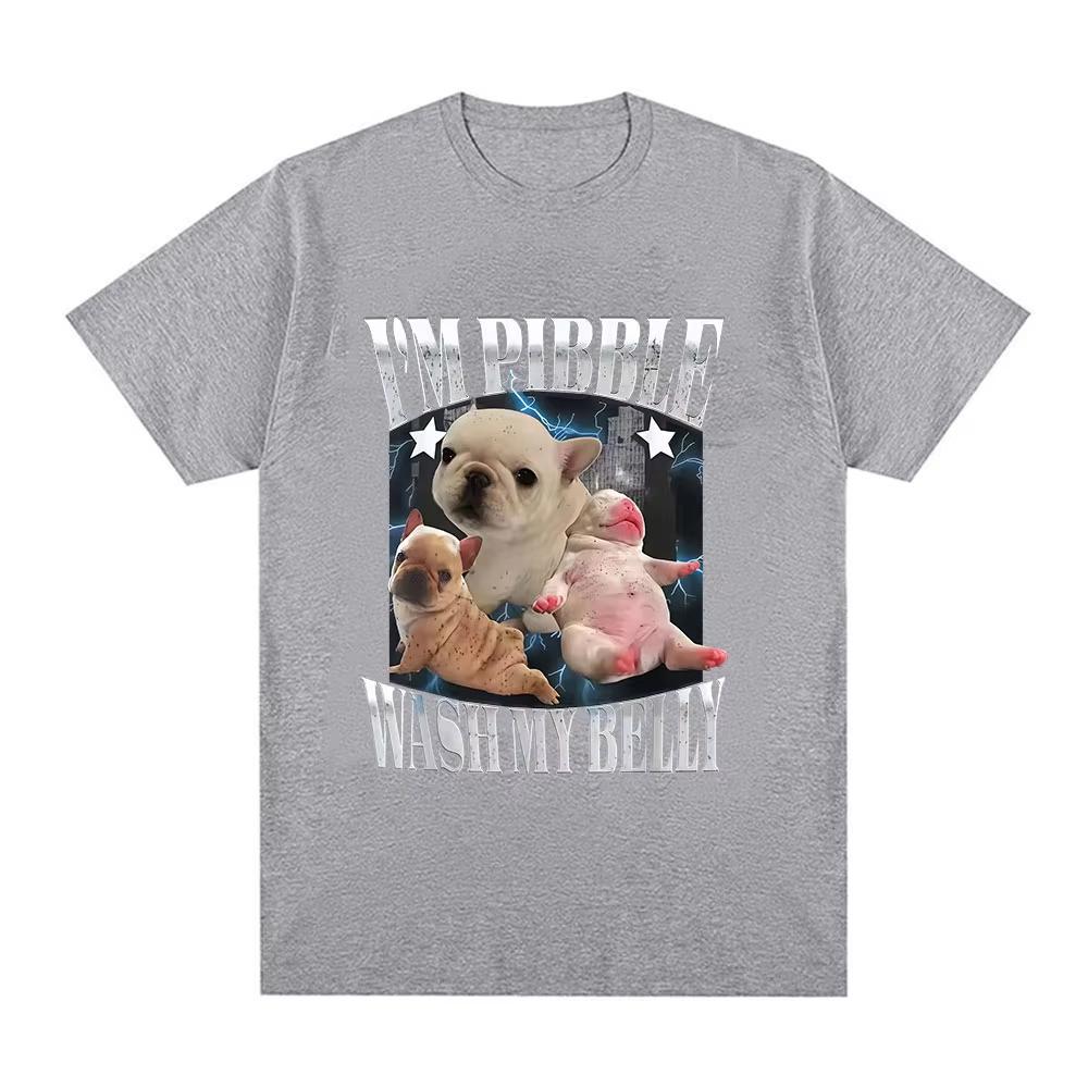 Vtipné Pibble Umyj mi břicho Psí Meme Tričko Pánské Dámské Vintage Vysoce kvalitní Módní Trička Unisex Bavlněné Tričko s krátkým rukávem