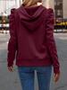 Women's 2024 Autumn/Winter Stacked Collar Hooded Solid Pullover Sweatshirt