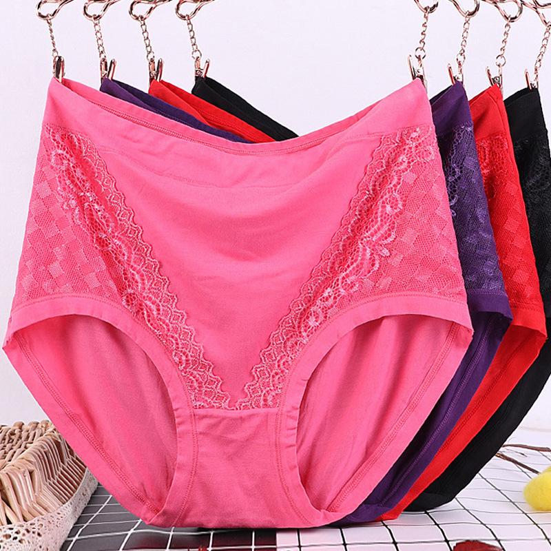 תחתוני תחתונים לנשים במידות גדולות בצבע אחיד רך לנשימה תחתונים לגיל הביניים