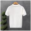 Men Casual Loose Short Sleeve Collared Color Block Big Size Knit Polo Shirt