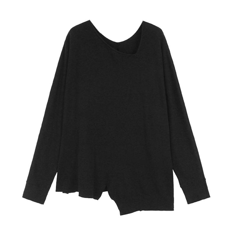 

XITAO Асимметричные однотонные женские свитера LYD1291 One Size чёрный
