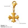 Personalized Retro Style Engraved Three-Dimensional Cross Series Lobster Buckle Pendant Stainless Steel Gold Diy Accessories