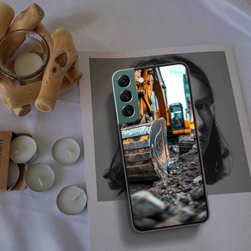

Чехол для телефона Samsung S25 Edge Galaxy S22 Ultra S21 S10 S9 Plus S20 S23 S24 FE, Чехол-бампер S10E, Силиконовый чехол, Экскаватор, Строительная техника Samsung S24 Plus