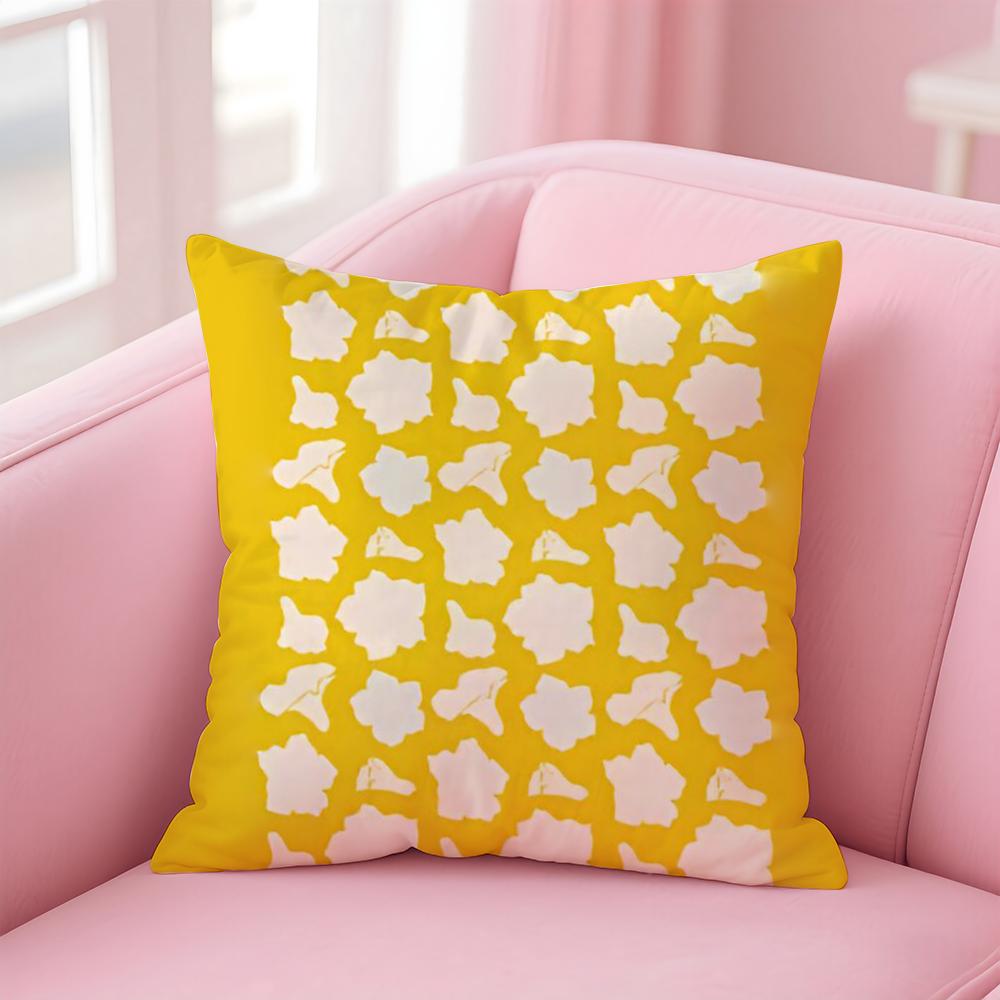 Colorful Flower Illustration Print Art Cushion Cover Pillowcase Short Plush Invisible zipper Room Sofa Cushion Cover