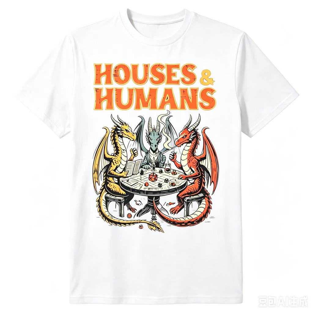 Unisexs Tshirt Fun Dungeonsdragons Inspired Tees Househuunisexs Rpg Parody Game Player Top With Dragon And Wizard Battle Design