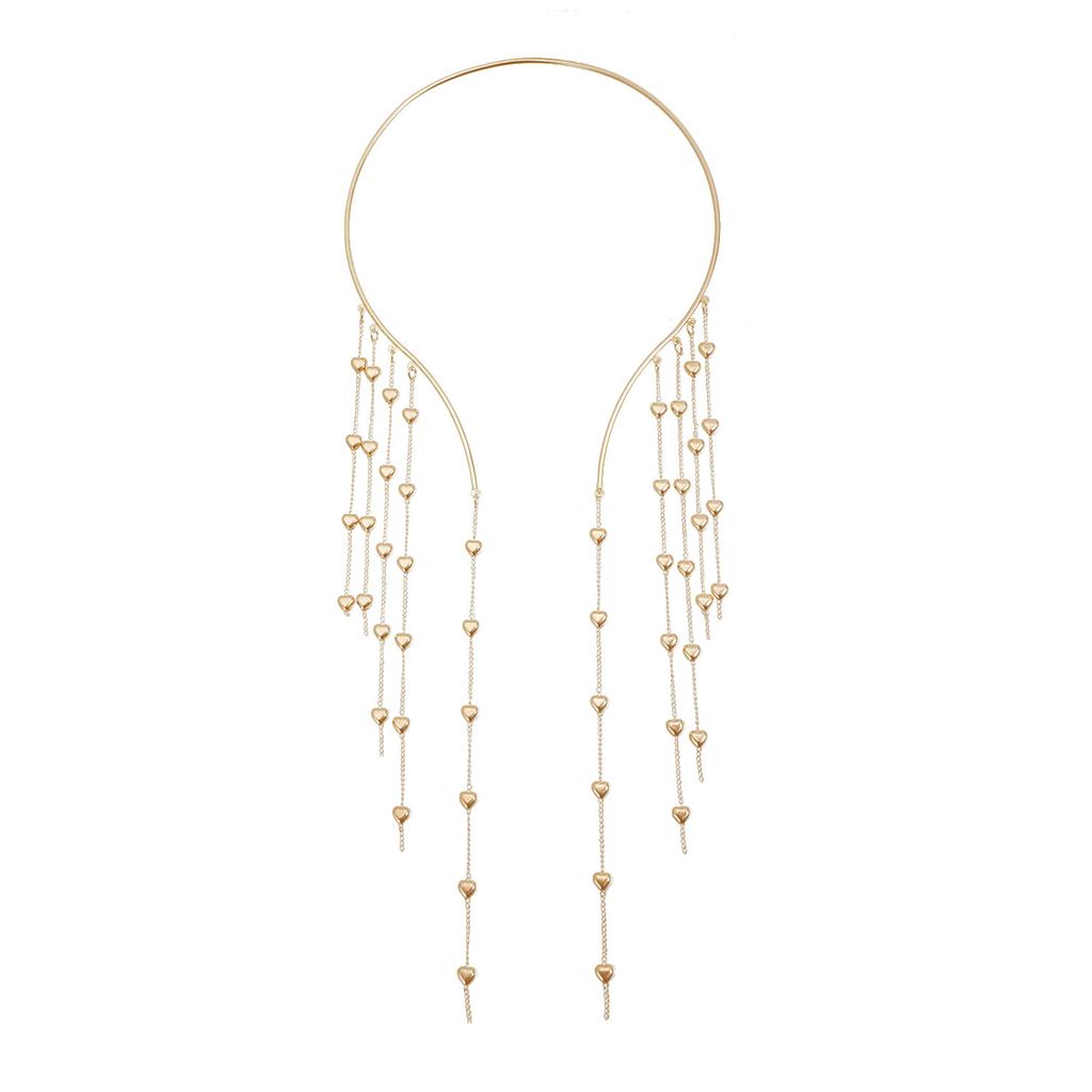 Pendant multi-level love fringed collar, retro futuristic sexy dress collar