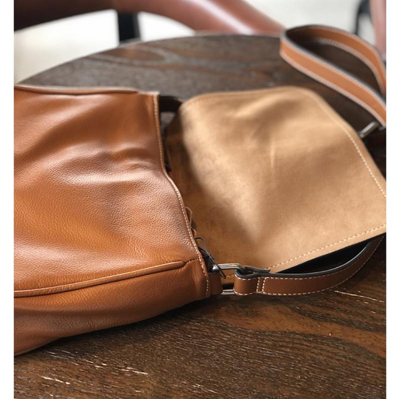 Jednoduchá dámská kabelka z pravé kůže Volný čas Univerzální přírodní pravá hovězí kůže Jednobarevné kabelky přes rameno a crossbody