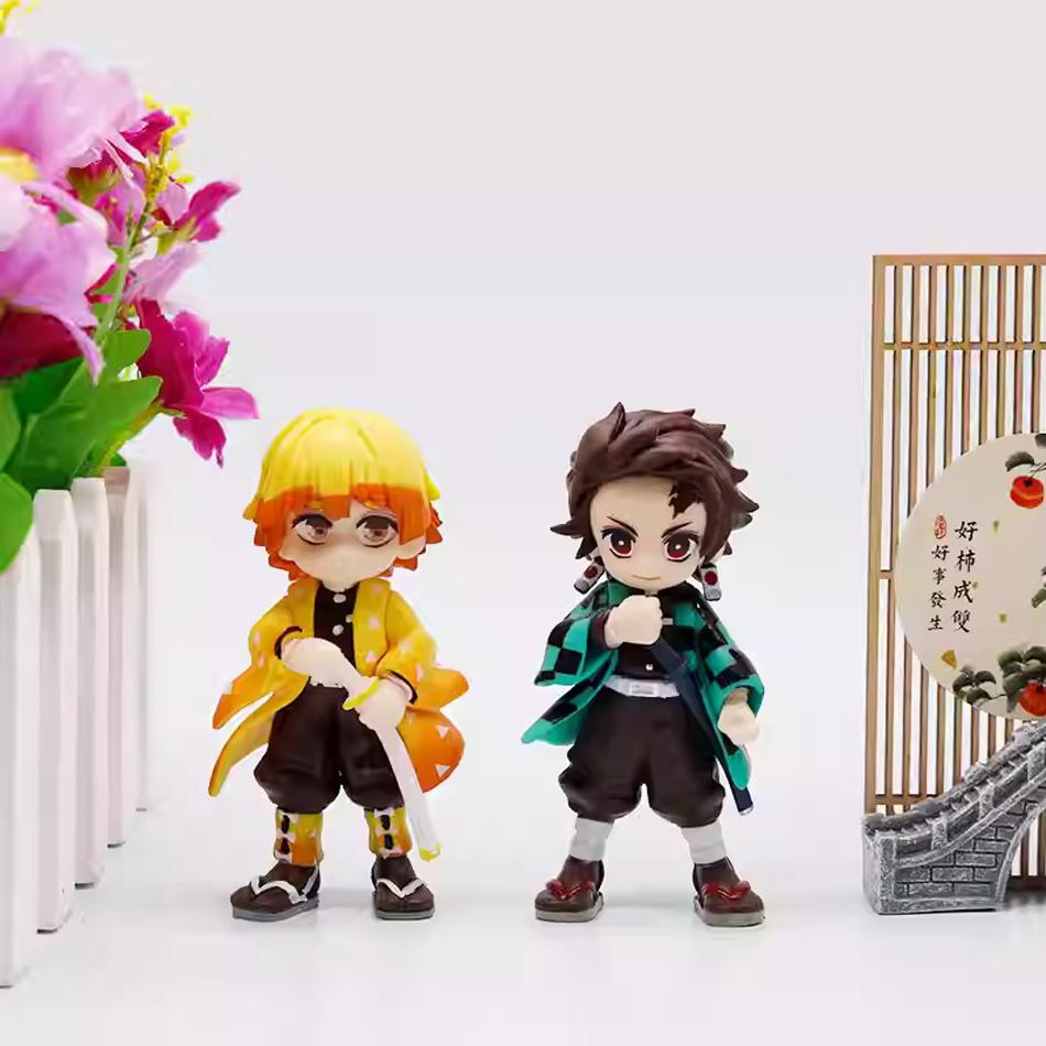 Latest Anime Demon Slayer Figure Blind Box 8cm Kamado Tanjirou Kamado Nezuko Mini Cute Edition Pvc Doll Toy Desktop Ornament Gift
