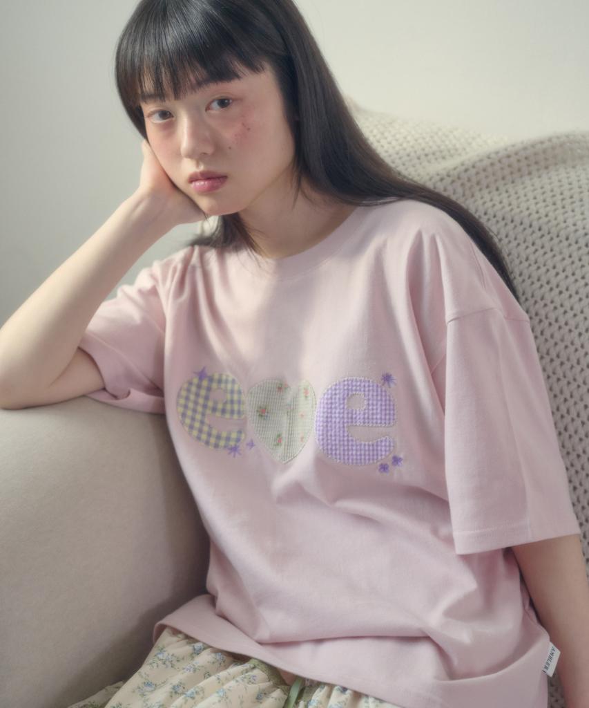 AMBLER Check Flower Graphic Short Sleeve T-Shirt As1311 (Pink)