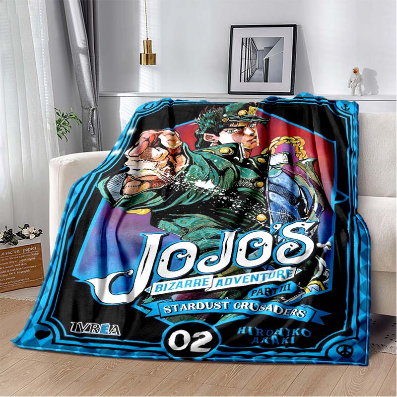 3D Cartoon Anime J-JoJo's Bizarre Adventure Bedruckte Decke Haus Sofa Bettbezug Wohnzimmer Schlafzimmer Dekoration Warme Weiche Decke
