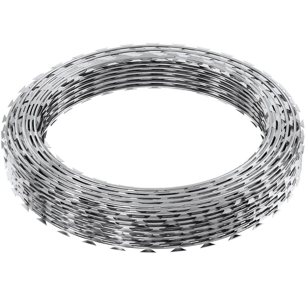 Razor Wires, 246 ft Razor Barbed Wire, 5 Rolls Razor Wire Fencing Razor Fence, Razor Ribbon Barbed Wire Galvanized Razor Wire Fence, Rolls Razor for