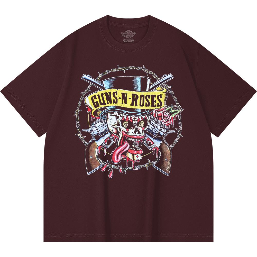 Camiseta de Algodón Pesado 100% 230 Gsm Camiseta de Algodón Pesado Unisex con Estampado de Banda de Rock Música Popular