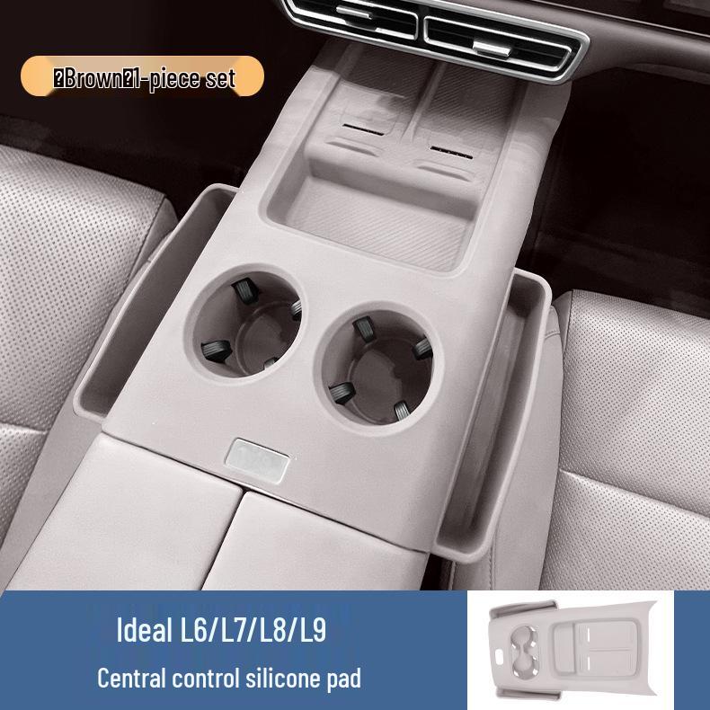 Wireless Charging Silicone Pad & Cup Holder for Ideal L6-L9: Gear Shift Protection & Interior Upgrade