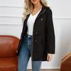 Women's Cotton Loose Hooded Trench Coat Spring And Autumn Coat