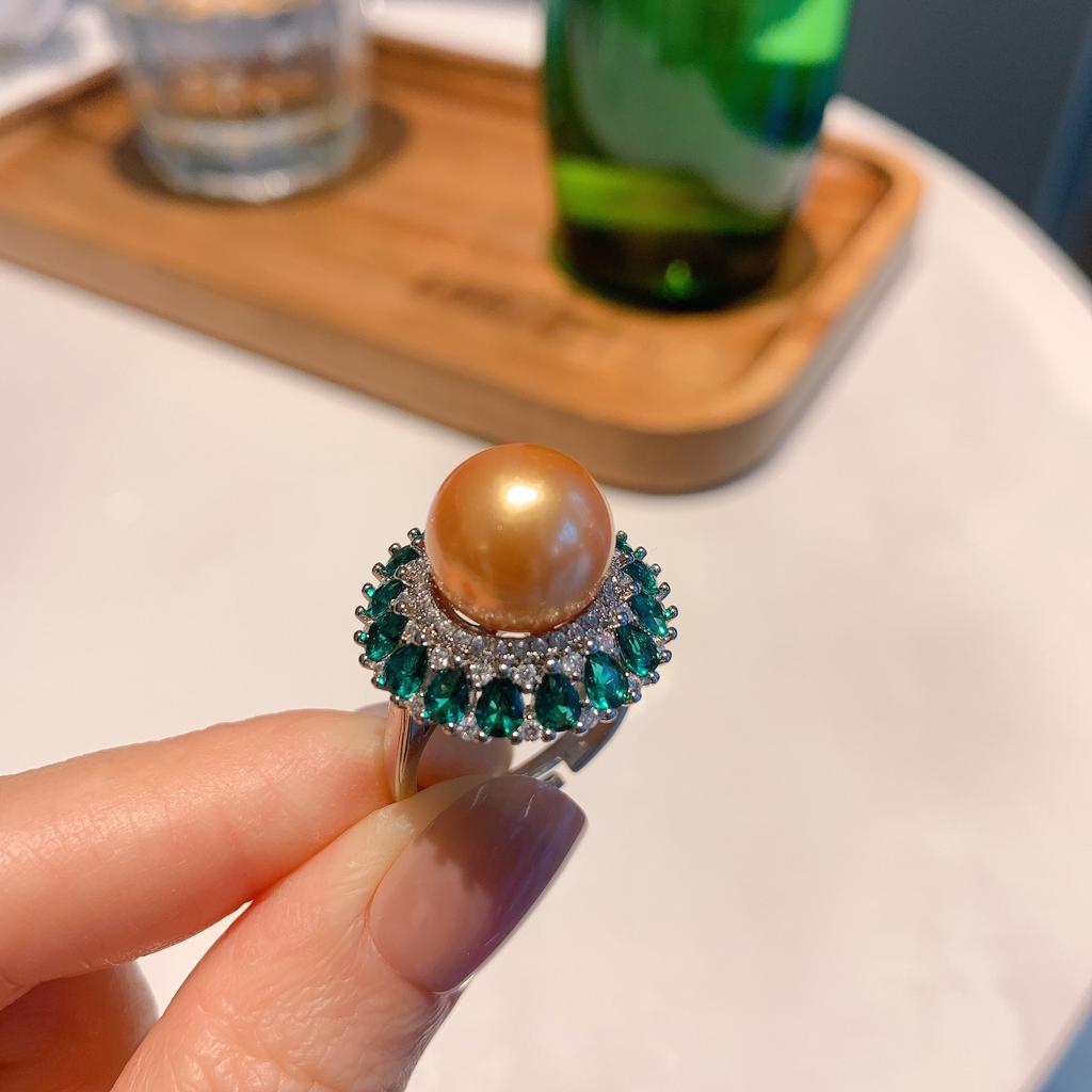 Live Streaming New Emerald Australian Mother Of Pearl Earrings Women Retro Temperament