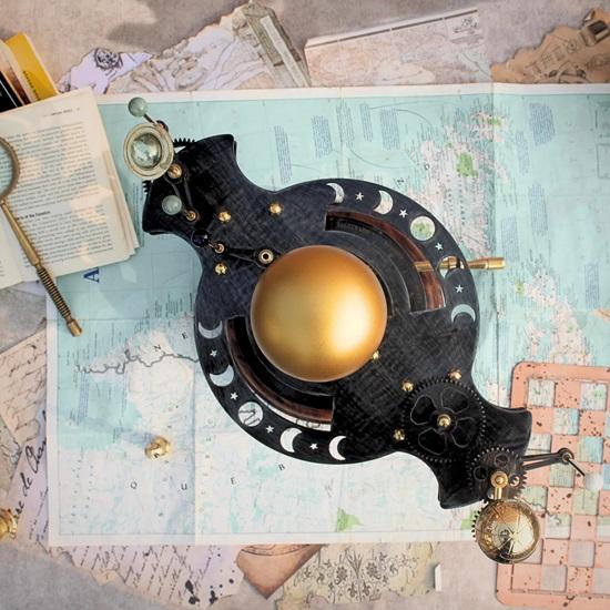 45.72 Cm Orrery, Piece for Book Shelves Brass and Steel Orrery A Functional Model of the Solar System with Planets