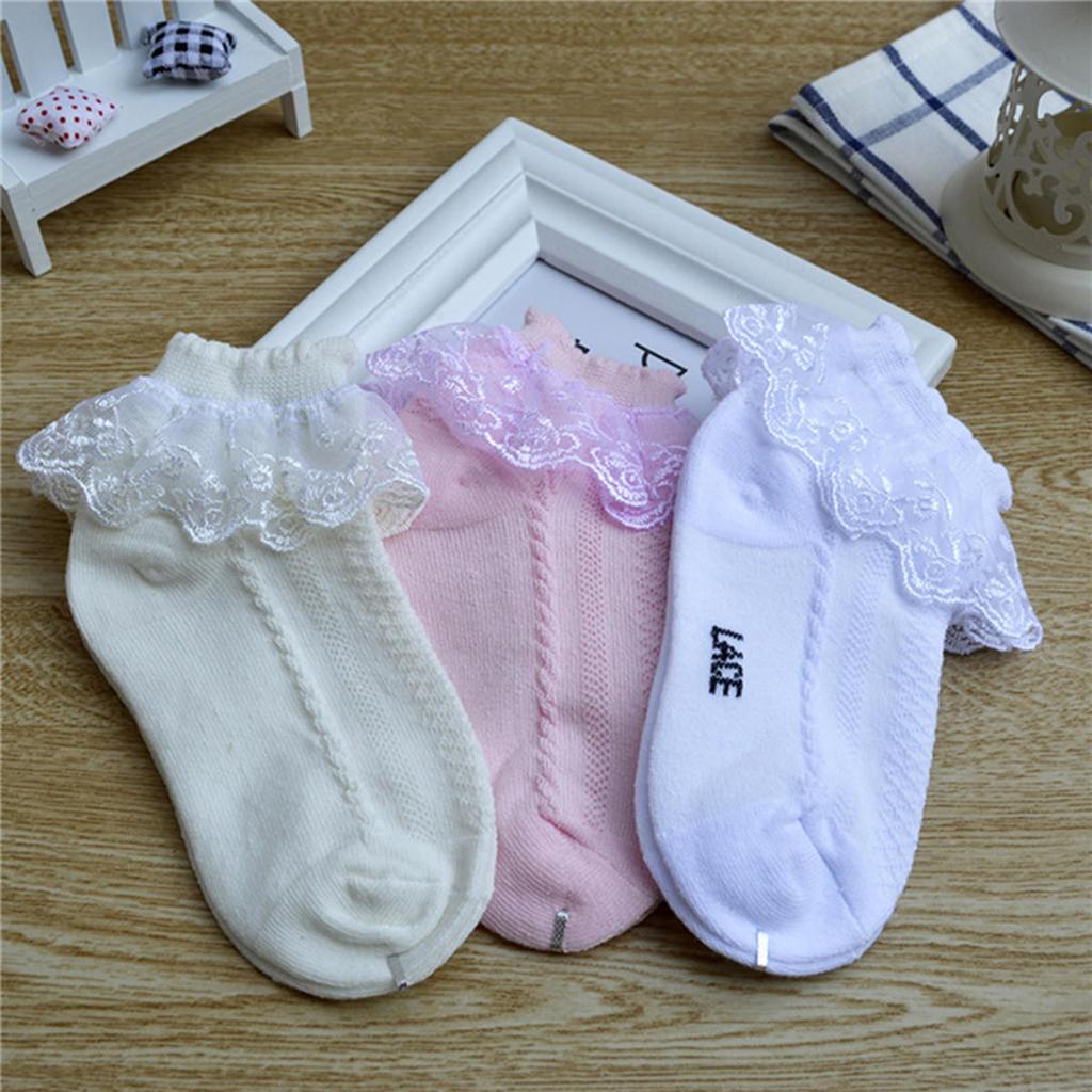 Baby Girls Kids Socks Lace Ruffle Princess Mesh Children Short Breathable Cotton  Dance Toddler Socks