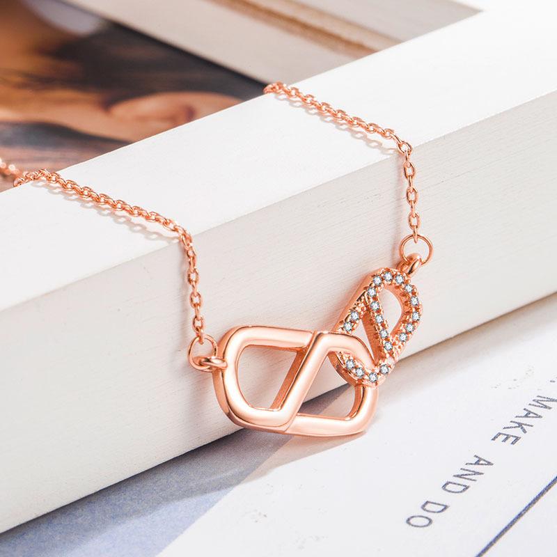 

Ожерелье знаменитости цвета розового золота корейской дорамы «Неотразимый» от Хан Суси, элегантное высококачественное ожерелье из благородного розового золота с атмосферой