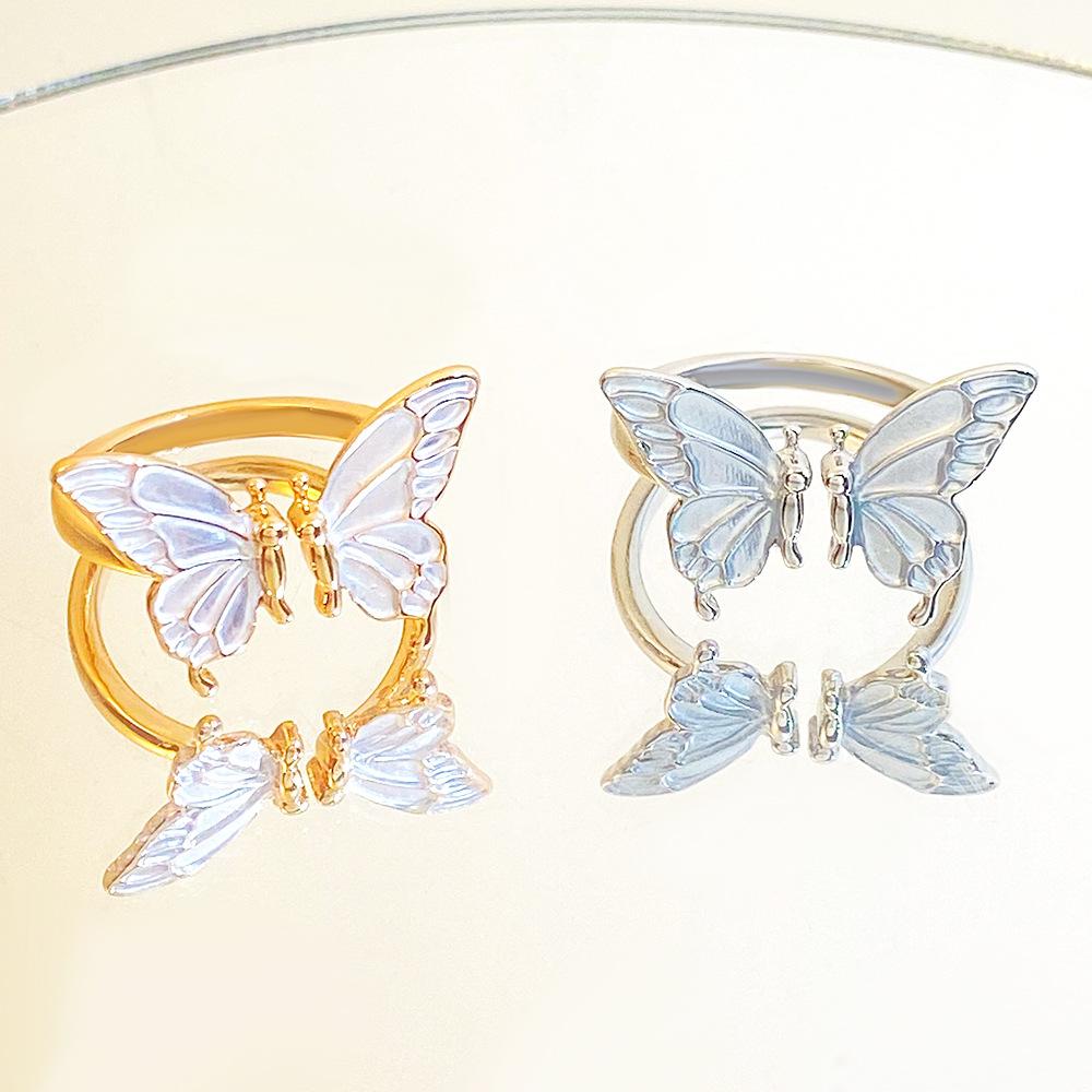 Butterfly Open Ring Female, New Personalized Light Luxury Exquisite Index Finger Ring Gift