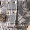 KAVON 2025 Fall/Winter British Style Plaid Double-Breasted Jacket