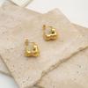 Personalized Irregular Titanium Steel Earrings Premium 18K Gold Geometric Embossed Stud Earrings Jewelry