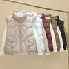 Down cotton vest women's autumn and winter short cotton jacket versatile down cotton vest vest vest vest stand collar vest jacket batch