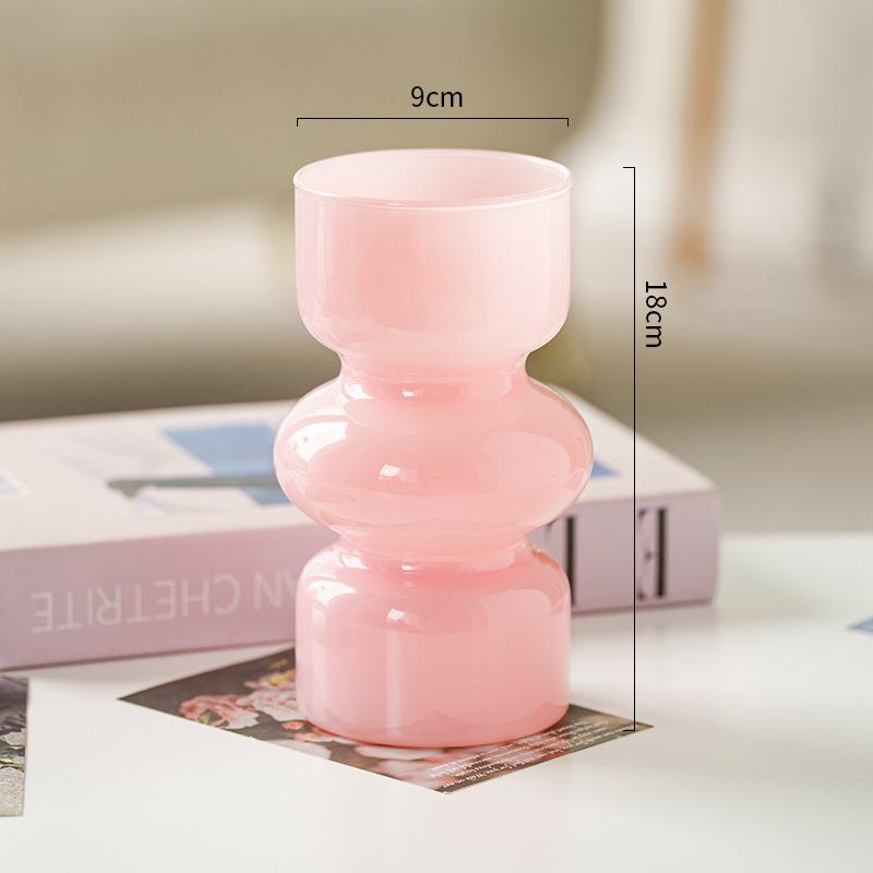 Nordic Cone-Shaped Transparent Glass Vase for Lucky Bamboo and Flowers