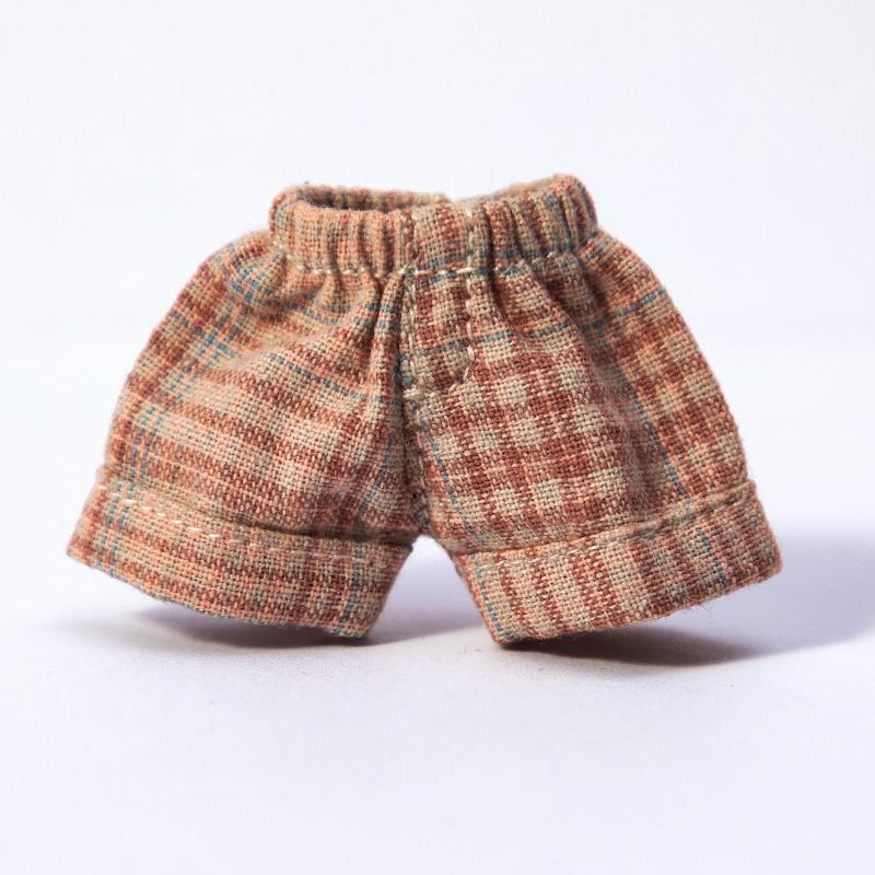 

Handmade Ob11 Doll Pants Clothes Doll Grid Pattern Jeans Shorts Doll Accessories For Penny, Molly, Obitsu11,Gsc 1/12 Bjd Dolls Only Clothes