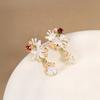 French Sweet Wind Colorful Multi-Cluster Daisy Stud Earrings Niche Design Literary Style Girl Heart Earrings