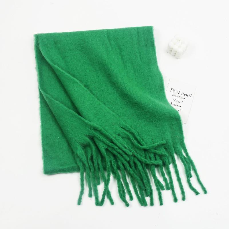 New Mohair Solid Color Versatile Scarf Girls Premium Thickened Couple Scarf Shawl