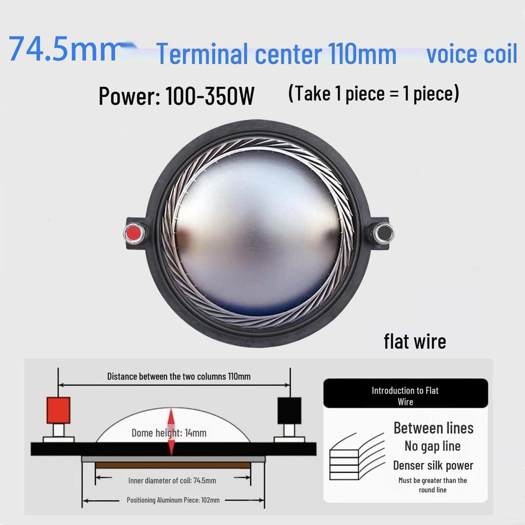 High-Frequency Speaker Voice Coil Diaphragm for 25-75 Core, Round Flat Wire Horn Repair
