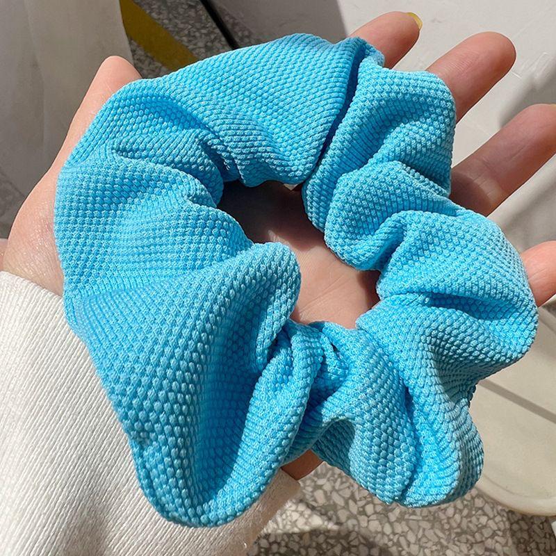

Korean Style Waffle Scrunchie: Women s Versatile High-End Hair Accessory, Sweet Hair Tie Headwear синій