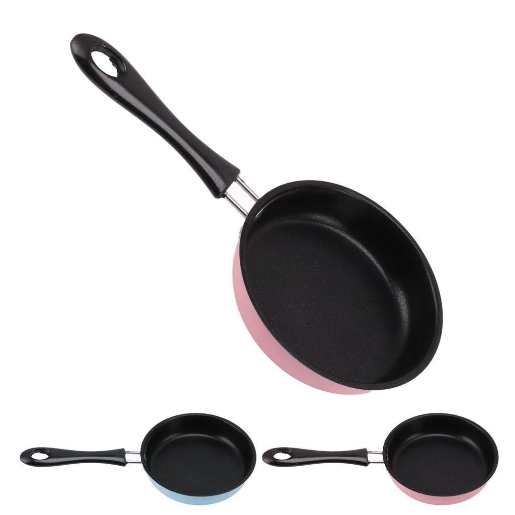 Egg Pan Stainless Steel Prevent Stick Mini Fry Pan Electroplated Round Heat Insulation Long Handle Kitchenware Kitchen Supplies