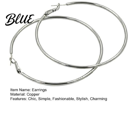 Earrings 1 Pair Big Hoop for Women Girls Round Jewelry