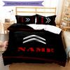 3pcs Custom Name Citroen logo Bedding Set Duvet Cover Closure Includes 1 Duvet Cover & 2 Pillowcases for All Seasons Bedroom Decor