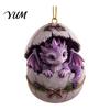 Christmas Tree Hanging Decoration Baby Dragon And Egg Ornament, 2D Flat Acrylic Creative Decor Decoration, Fantasy Pendant for Xmas Tree, Home