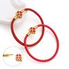 Four-Leaf Clover Leather Bracelet with Gold Bead and Steel Wire – DIY Jewelry Accessory